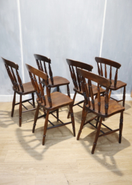 Set van 6 antieke Windsorstoelen