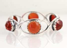 Modernistische zilveren armband carneool jaren ‘30
