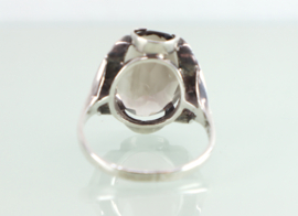 Vintage zilveren ring rookkwarts Londen, 1977