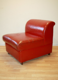 Vintage roodlederen fauteuil