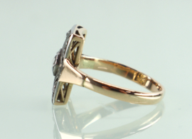 Antieke gouden ring roosdiamant Art Deco