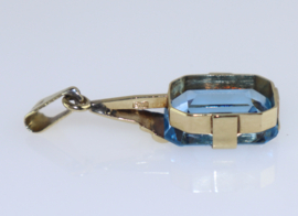 Gouden hanger met aquamarijn of blauwe spinel, jaren '30/'40