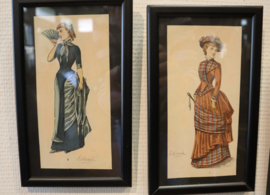 10 antieke modeprenten 19e eeuw