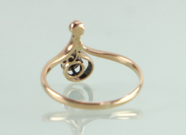 Antieke roségouden Art Nouveau ring roosdiamant