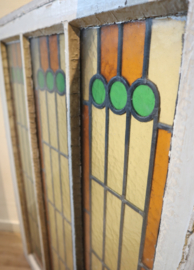 Set antieke glas-in-loodramen
