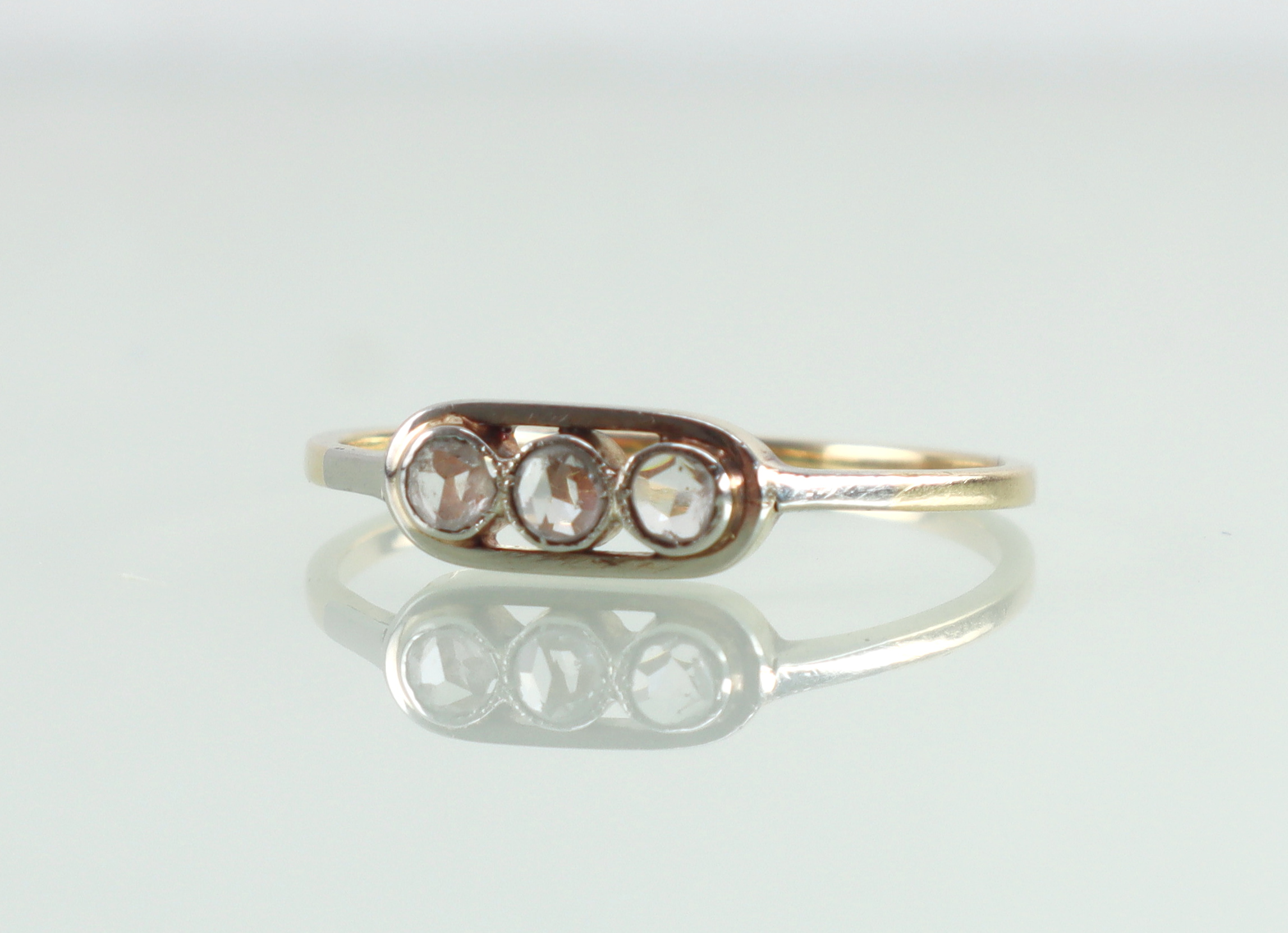 Vintage 18 karaat gouden ring roosdiamanten