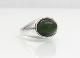 Vintage zilveren ring ovale jade Franz Scheurle