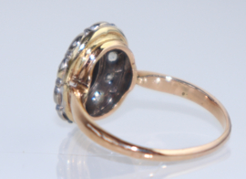 Antieke gouden ring met jade en diamanten, ca. 1920