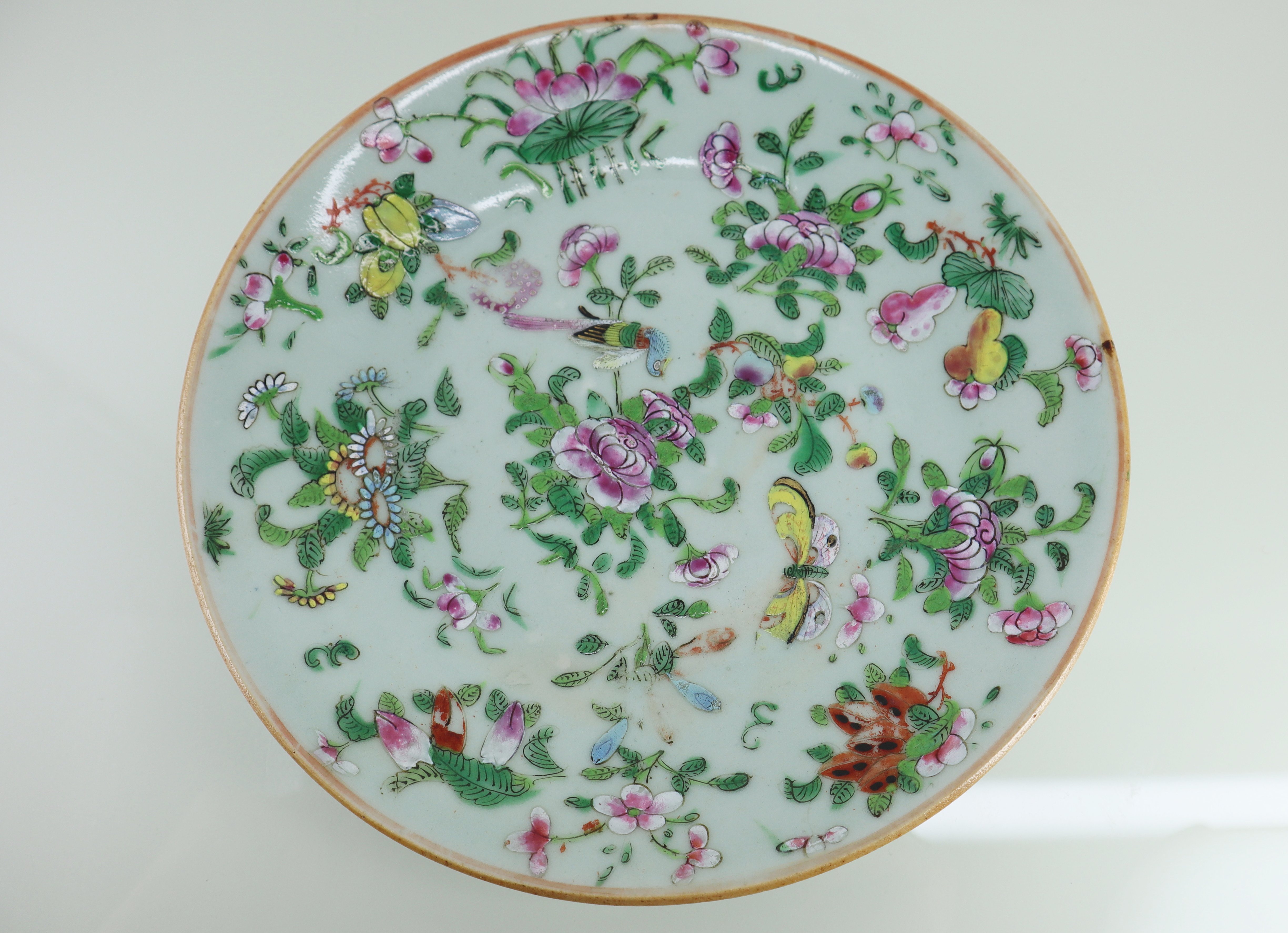 Set Chinese Celadon borden, 19e eeuw
