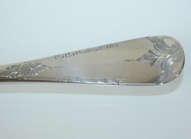 Antieke zilveren visdienschep / visschep, 1885