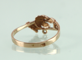 Vintage roségouden ring met wijnrank