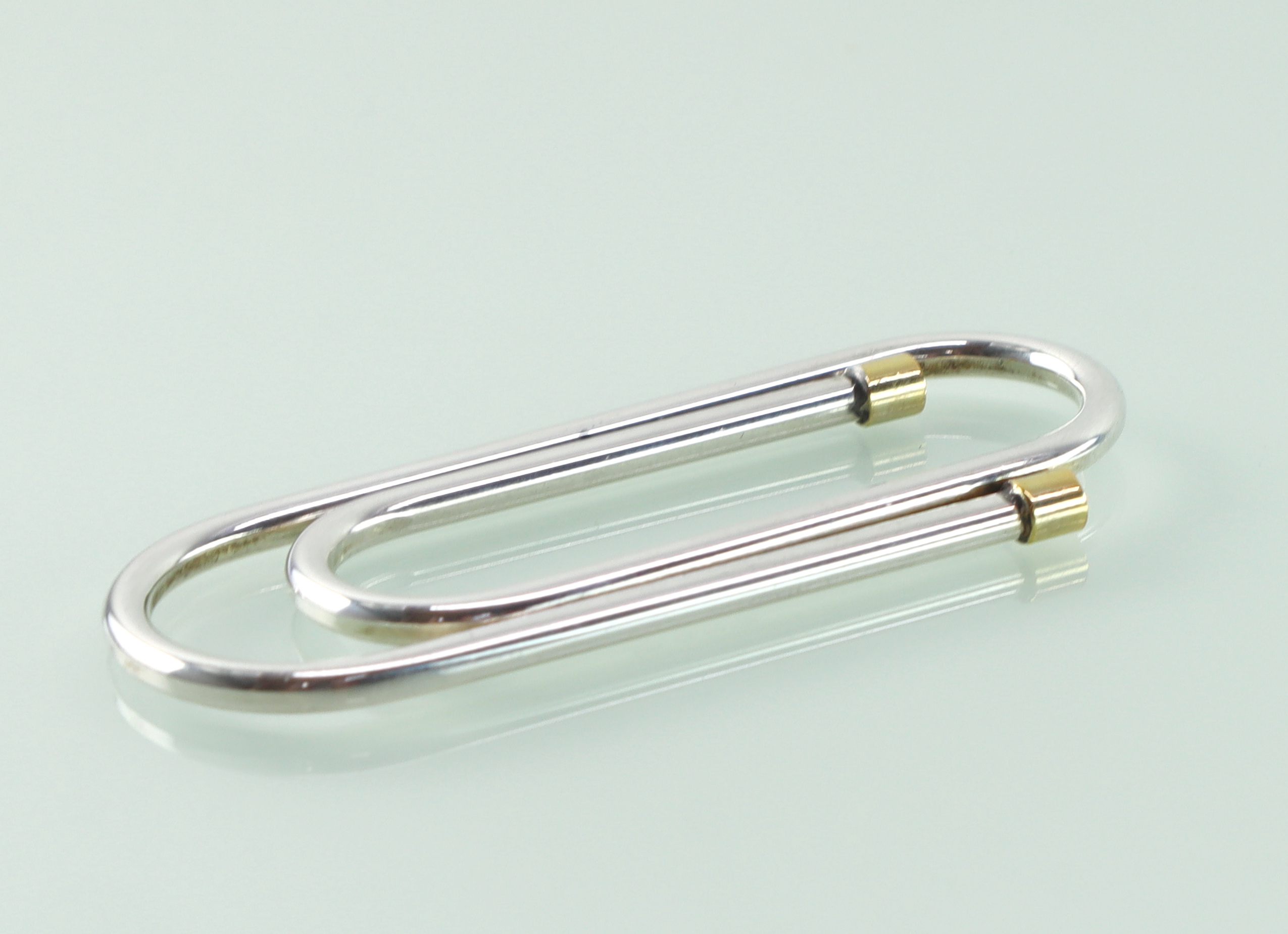 Vintage zilveren geldclip / paperclip Franz Scheurle 1970