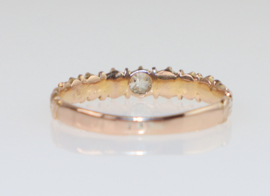 Antieke roségouden ring met 7 diamanten