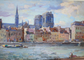 Stadsgezicht Parijs Notre Dame, Henk van Leeuwen (1890-1972)