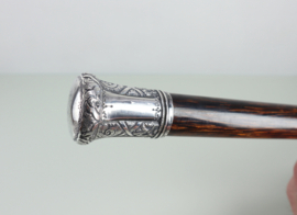 Antieke wandelstok zilveren knop R.F.S&Co