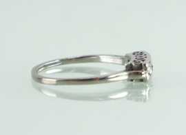 Vintage witgouden ring rijring met drie briljanten