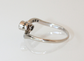 Art Deco witgouden met platina ring met diamanten