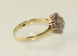 Vintage gouden rozetring met briljant geslepen diamanten