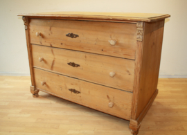Antieke grenenhouten Hollandse commode