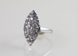 Art Deco witgouden ring diamanten, ca. 1910