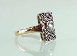 Antieke gouden ring roosdiamant Art Deco