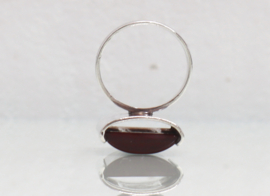 Vintage zilveren ring streep-agaat Finland 1969-1972