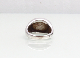 Vintage zilveren ring ovale jade Franz Scheurle