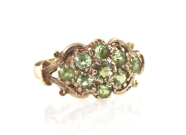 Vintage gouden Schotse ring met peridot, 1979