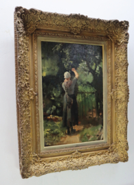 Schilderij vrouw, Albert Neuhuys (1844-1914).