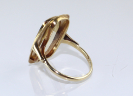 Vintage gouden ring met grote citrien