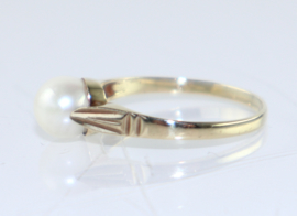 Vintage gouden ring met parel, jaren '40
