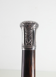 Antieke wandelstok zilveren knop R.F.S&Co