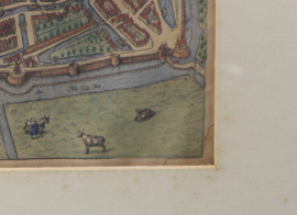 Antieke gravure stadsplattegrond Hoorn 17e eeuw