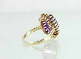 Vintage gouden ring grote amethist