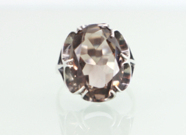 Vintage zilveren ring rookkwarts Londen, 1977