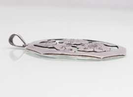 Vintage zilveren hanger bloemen Handarbeit