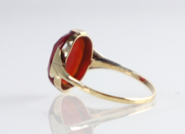 Art Deco gouden ring met carneool