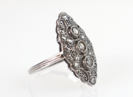 Antieke witgouden Art Deco ring met diamanten