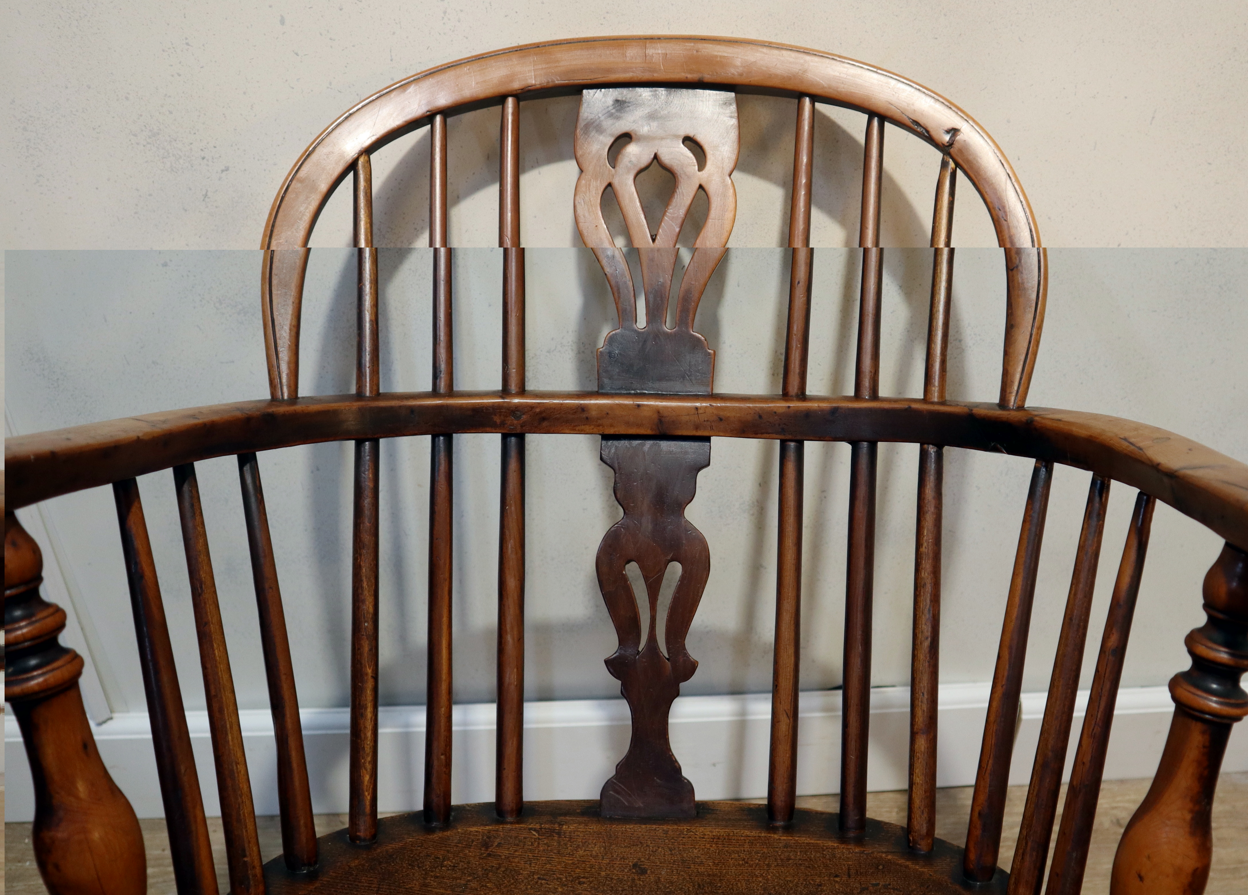 Set antieke Windsor armstoelen, taxushout