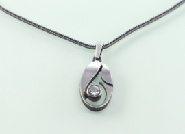 Zilveren hanger bergkristal Sten & Laine Finland jaren ’70 met collier