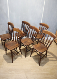 Set van 6 antieke Windsorstoelen
