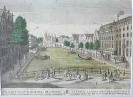 Antieke gravure Amsterdam 18e eeuw