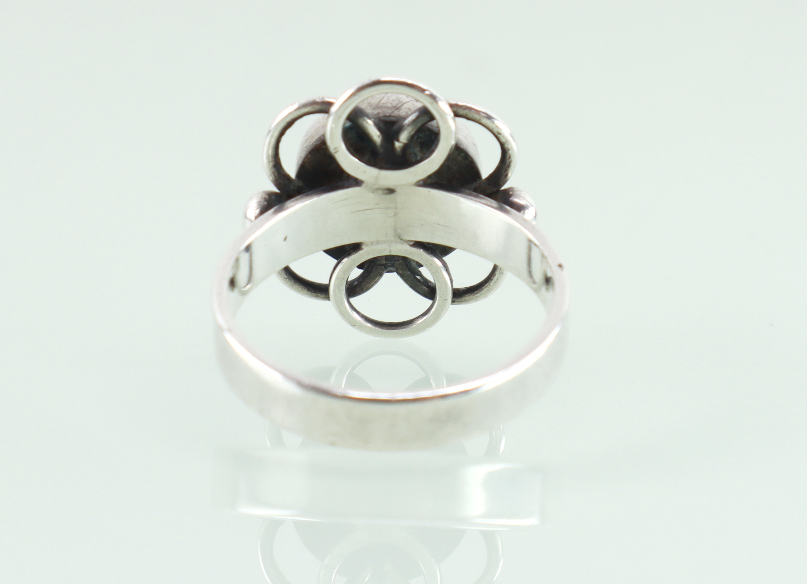 Modernistische zilveren ring aventurijn