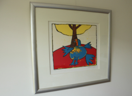 Zeefdruk Corneille, vogel