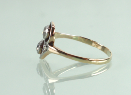Toi et Moi goud platina ring diamanten Art Deco