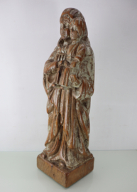 Antiek houten Mariabeeld met kind