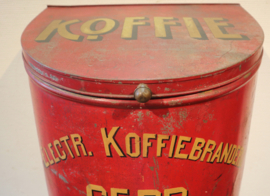 Groot antiek winkelblik voor koffie