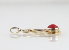Vintage gouden hanger bloedkoraal, jaren ‘60