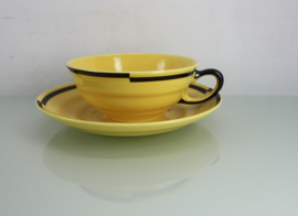 Art Deco kop en schotels, Leendert Muller