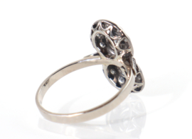 Art Deco prinsessenring, ring witgoud diamanten
